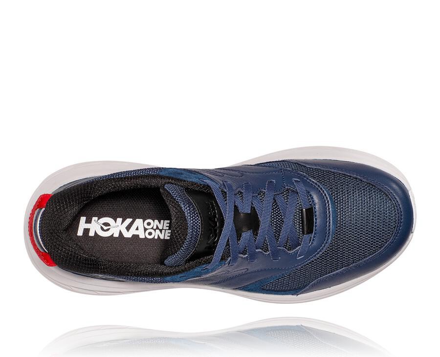 Hoka Australia One One Bondi L - Mens Running Shoes Navy/White - IYLZD-9524